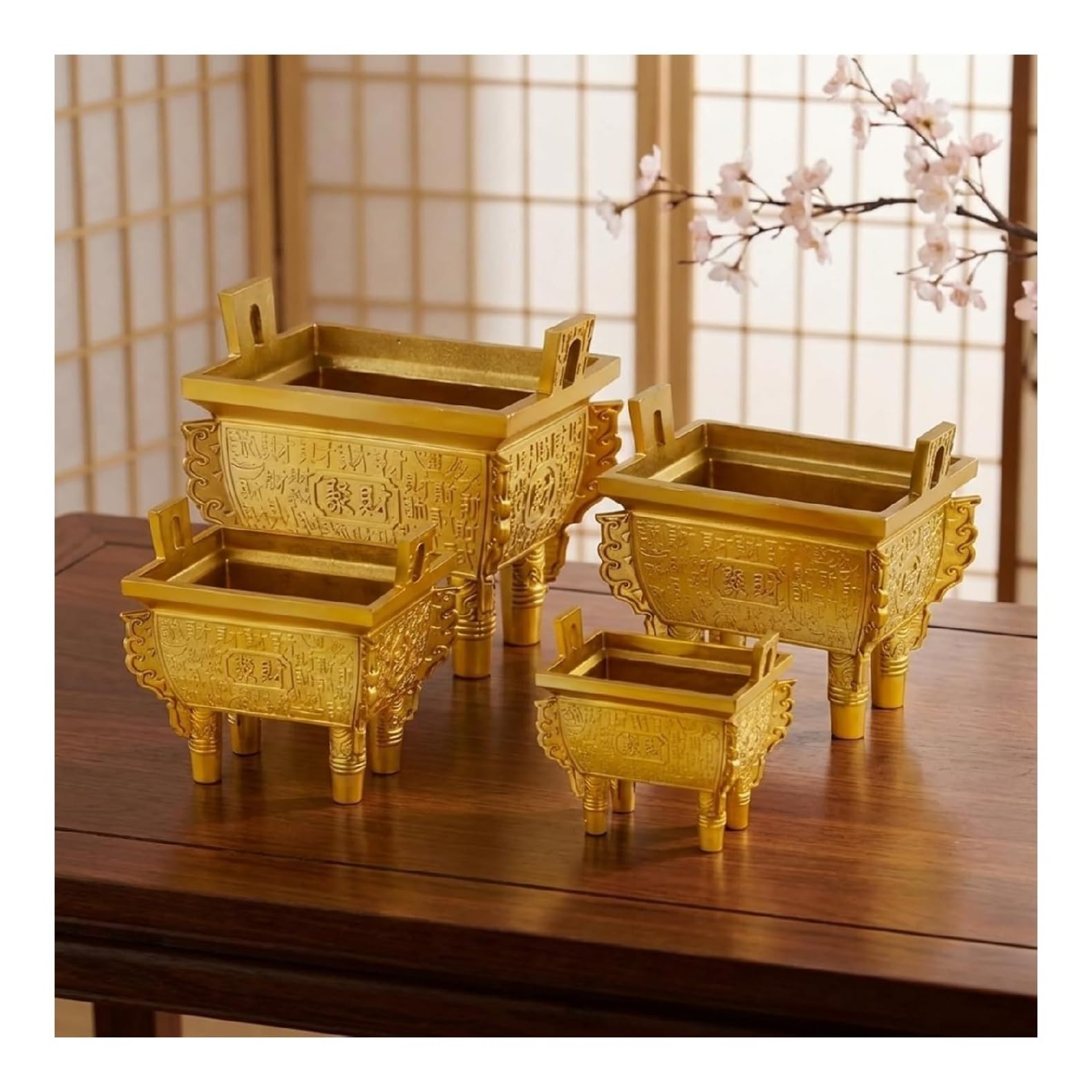 Amazon.co.jp: 真鍮製 置物 銅製オブジェ 中華風インテリア 装飾品