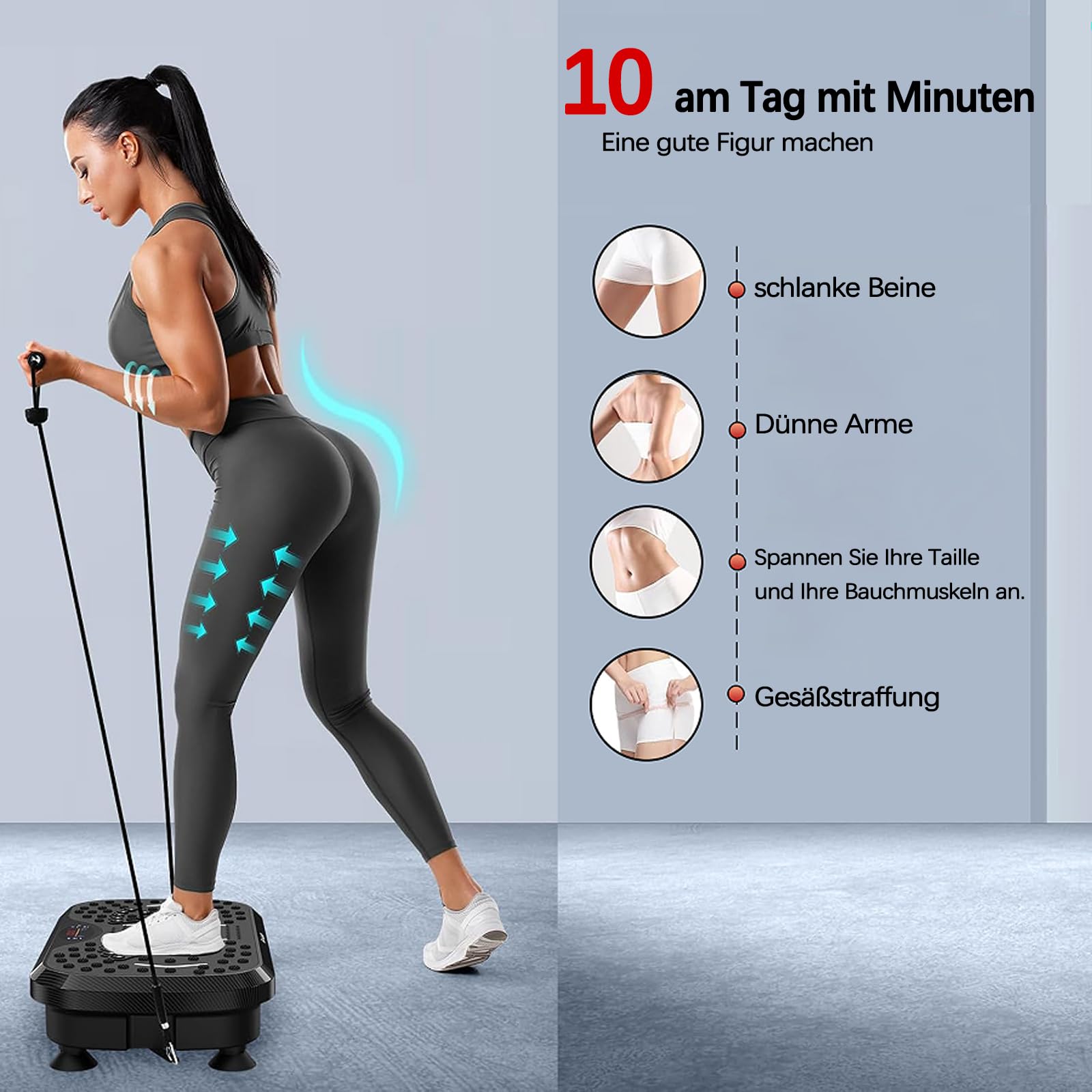 Maszyna do ćwiczeń z płytą wibracyjną, ulepszona platforma wibracyjna fitness do drenażu limfatycznego, regulacja prędkości 120 o udźwigu 204 kg, odpowiednia dla mężczyzn i kobiet, aby schudnąć