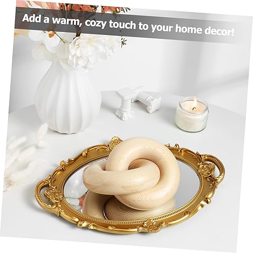 Miniatura 4 de IMIKEYA Decoración de nudo de madera, decoración de eslabones de cadena de madera natural, decoración de mesa auxiliar, decoración de estante de