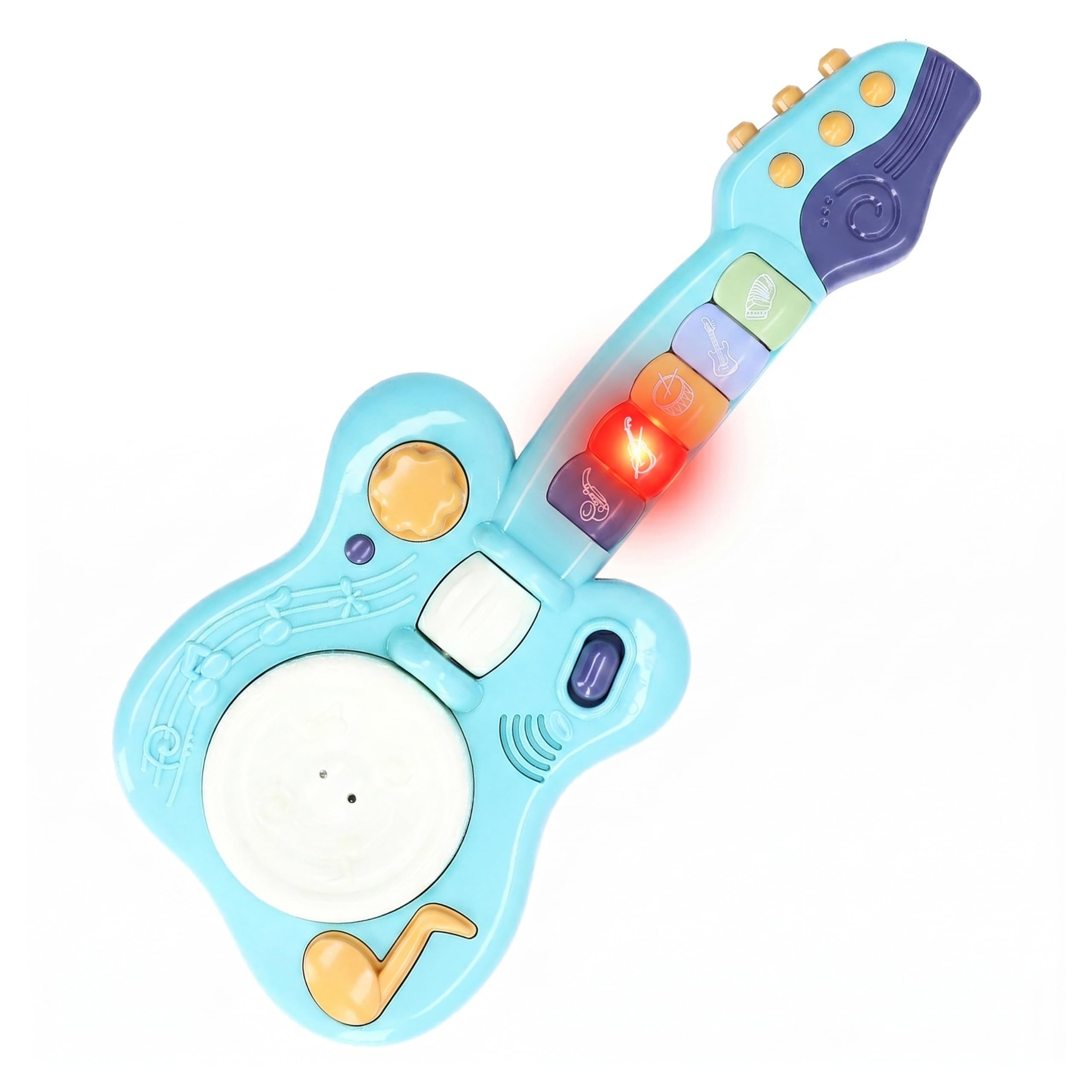 The Magic Toy Shop Toddler Guitar with Button Activated Musical Sounds - Baby Musical Instrument Toys for Kids 18 Months+