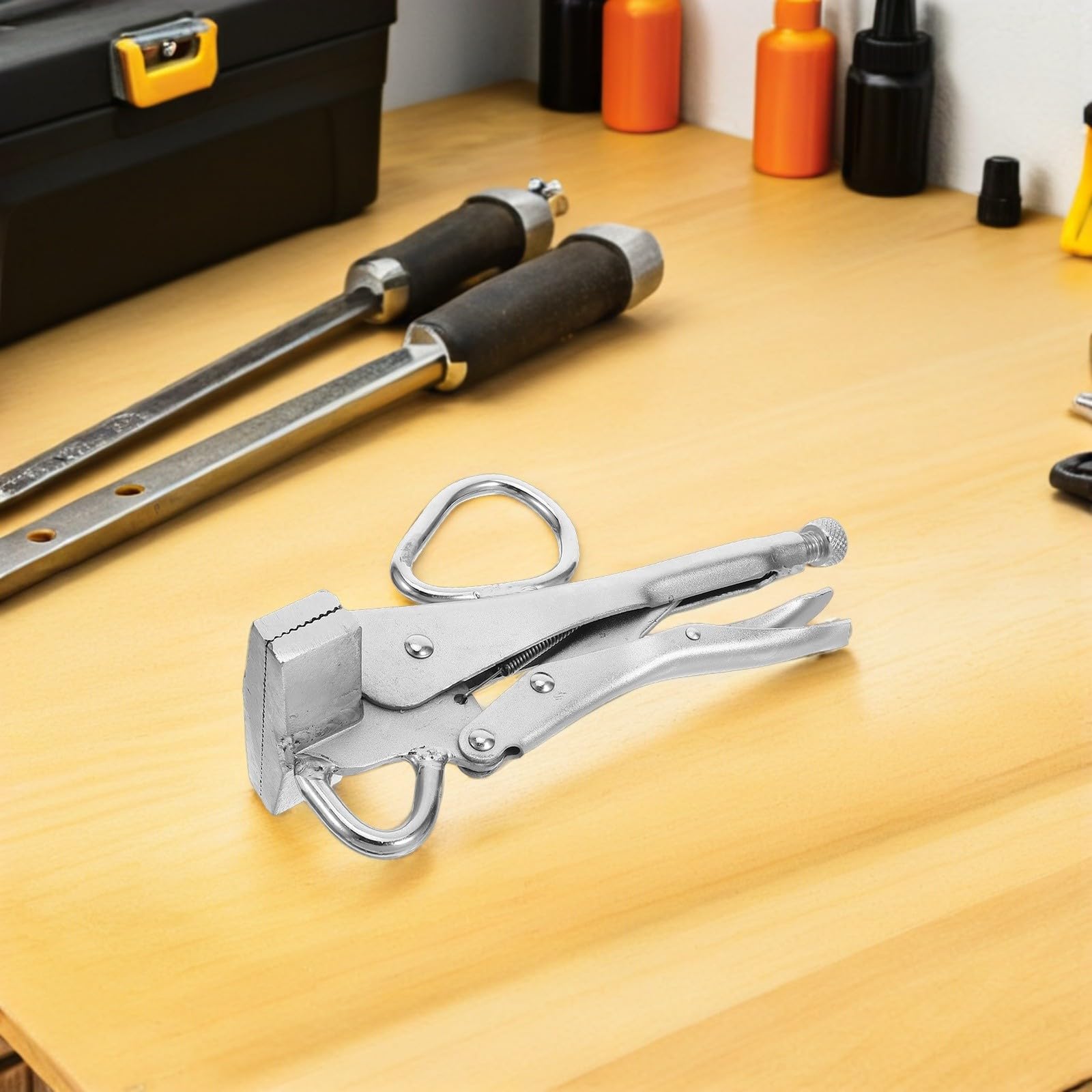 Ciieeo Alicates para Chapa Metálica Automotriz Abrazadera de Soldadura de Acero Pinza de Presión Plana de Boca Ancha Herramienta Multifuncional para Reparación y Mantenimiento de