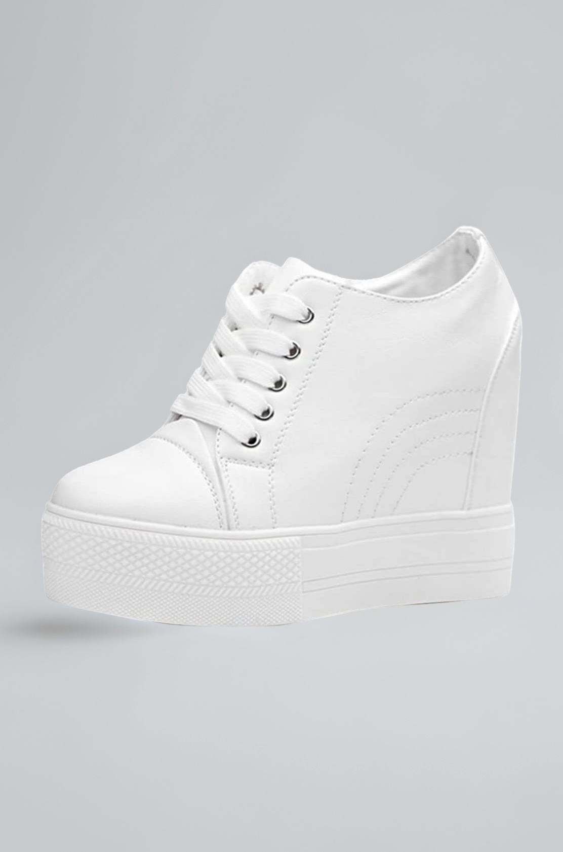 ACE CART Women Wedges Sneakers with Hidden Heel Ankle High Wide Width Platform Walking Shoes