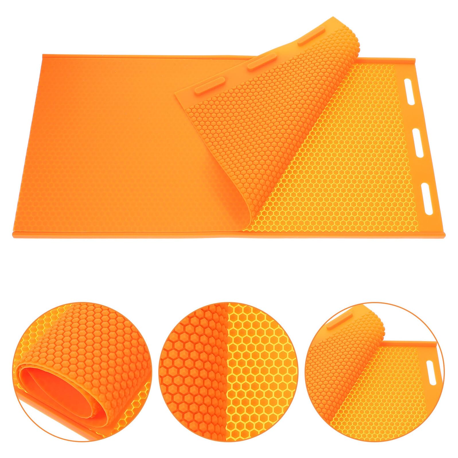 Stampo Nido d Ape in Silicone Arancia per Fogli Cera Api | Facile da Sformare, Adatto a Progetti Fai da Te, Formato Pratico per Uso Manuale