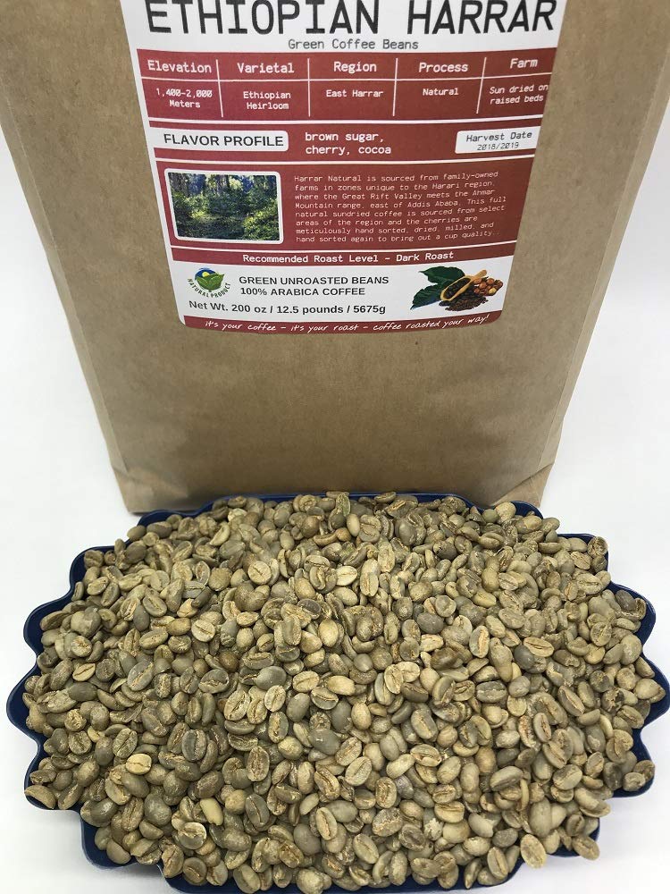 12.5 Pounds African Ethiopia Harrar Unroasted Arabica Green