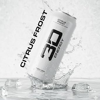 3D Energy Drink Sugar Free, 200mg Caffeine, Pre Workout, Taurine, L-Carnitine, Lightly Carbonated, 16oz Cans, 12 Pack - Citrus Frost