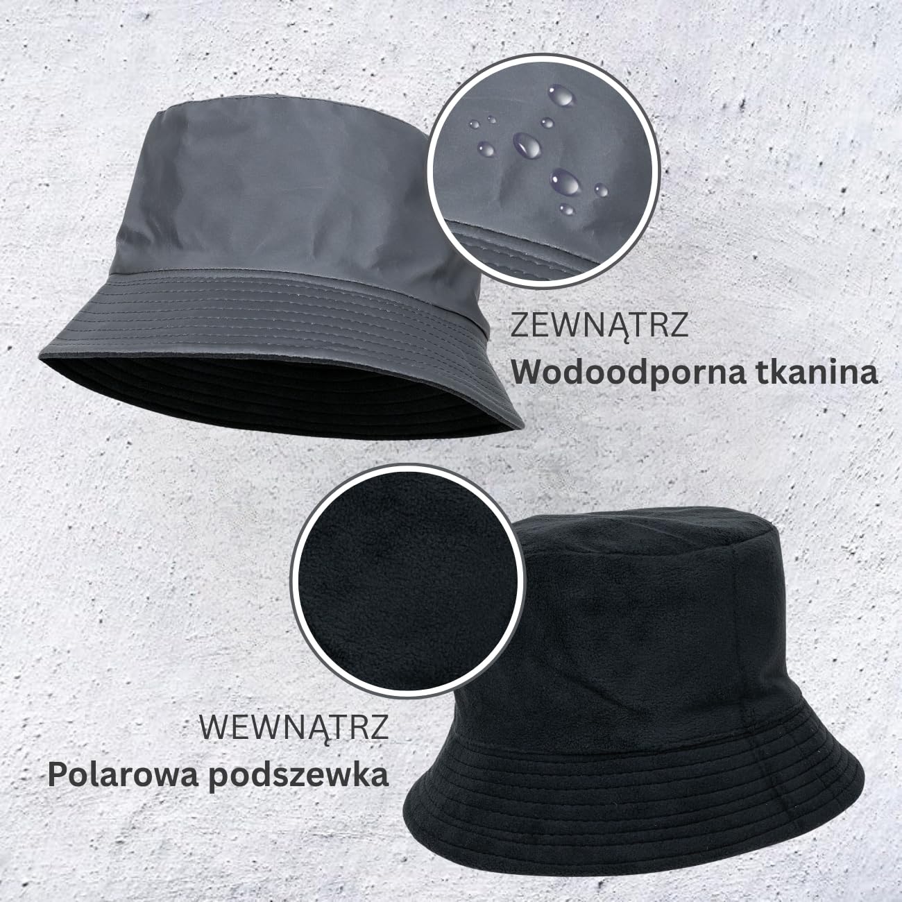 Czapka przeciwdeszczowa wodoodporna składana czapka rybacka czapka dla mężczyzn i kobiet czapka z podszewką idealna do uprawiania turystyki pieszej, sportów na świeżym powietrzu