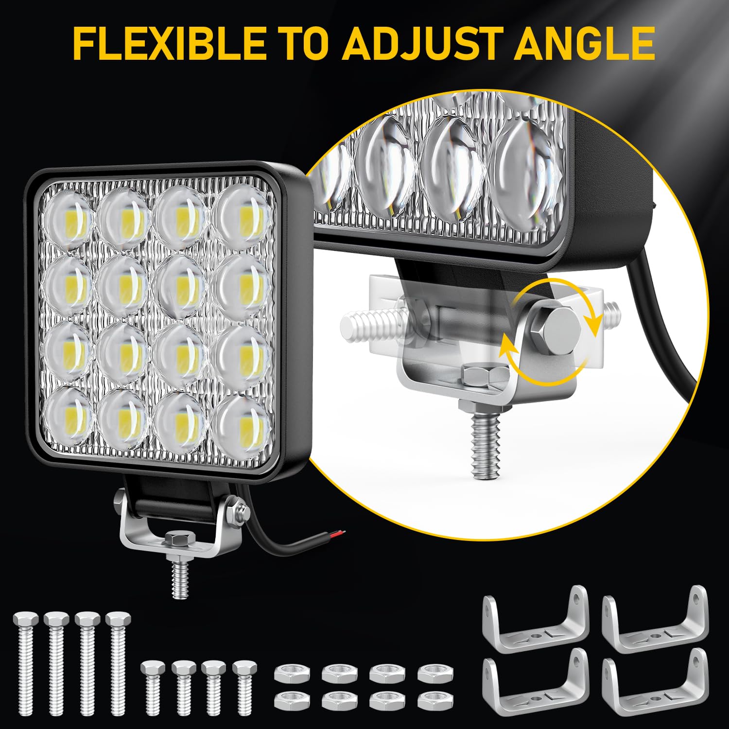 Traktor Scheinwerfer Papasbox LED Arbeitsscheinwerfer 12V 12W - 4 Stück, IP67, 6000K, Für Auto, Traktor, Boot IP67 LED Scheinwerfer