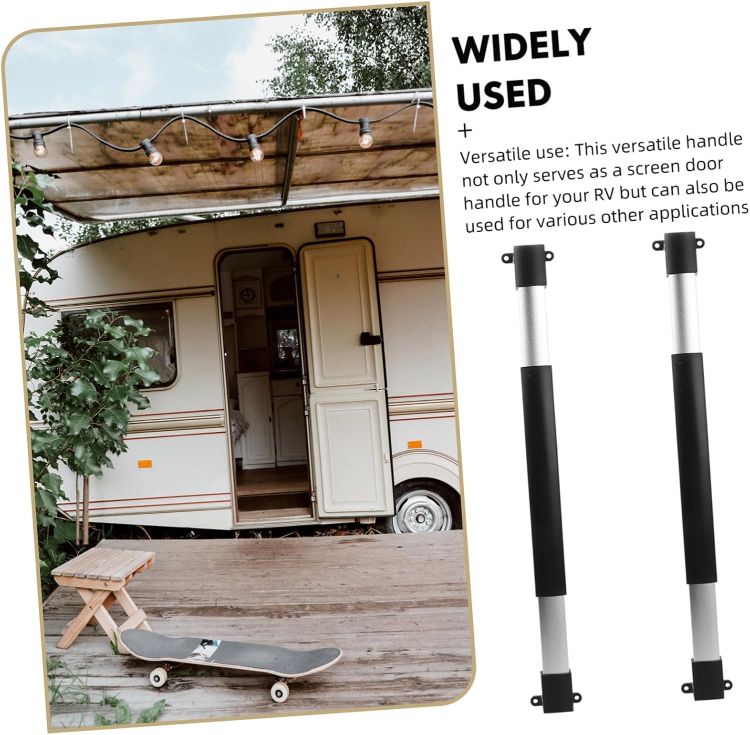 1Set Adjustable Rv Screen Door Handle Grab Bar Slip Support Bar for Camper Trailer Door Replacement Durable Construction Modern Elegant Design