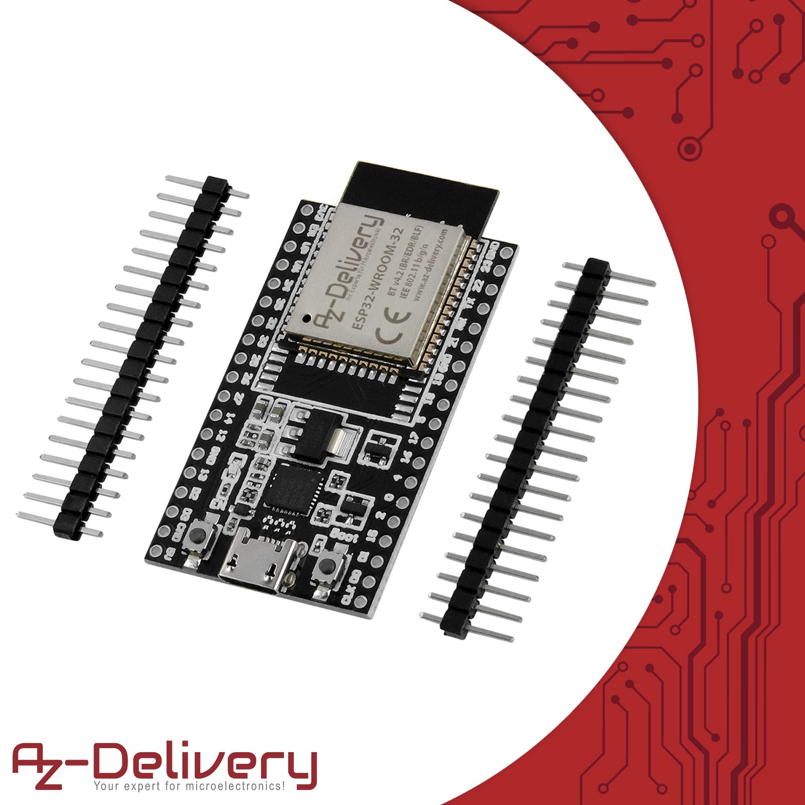 AZDelivery 3 x ESP32 Board Dev Kit C V4 NodeMCU WLAN WiFi Development Board unverlötet kompatibel mit Arduino inklusive E-Book! (Nachfolger Modul von ESP32 Dev Kit C) | ESP 32 von AZ Delivery