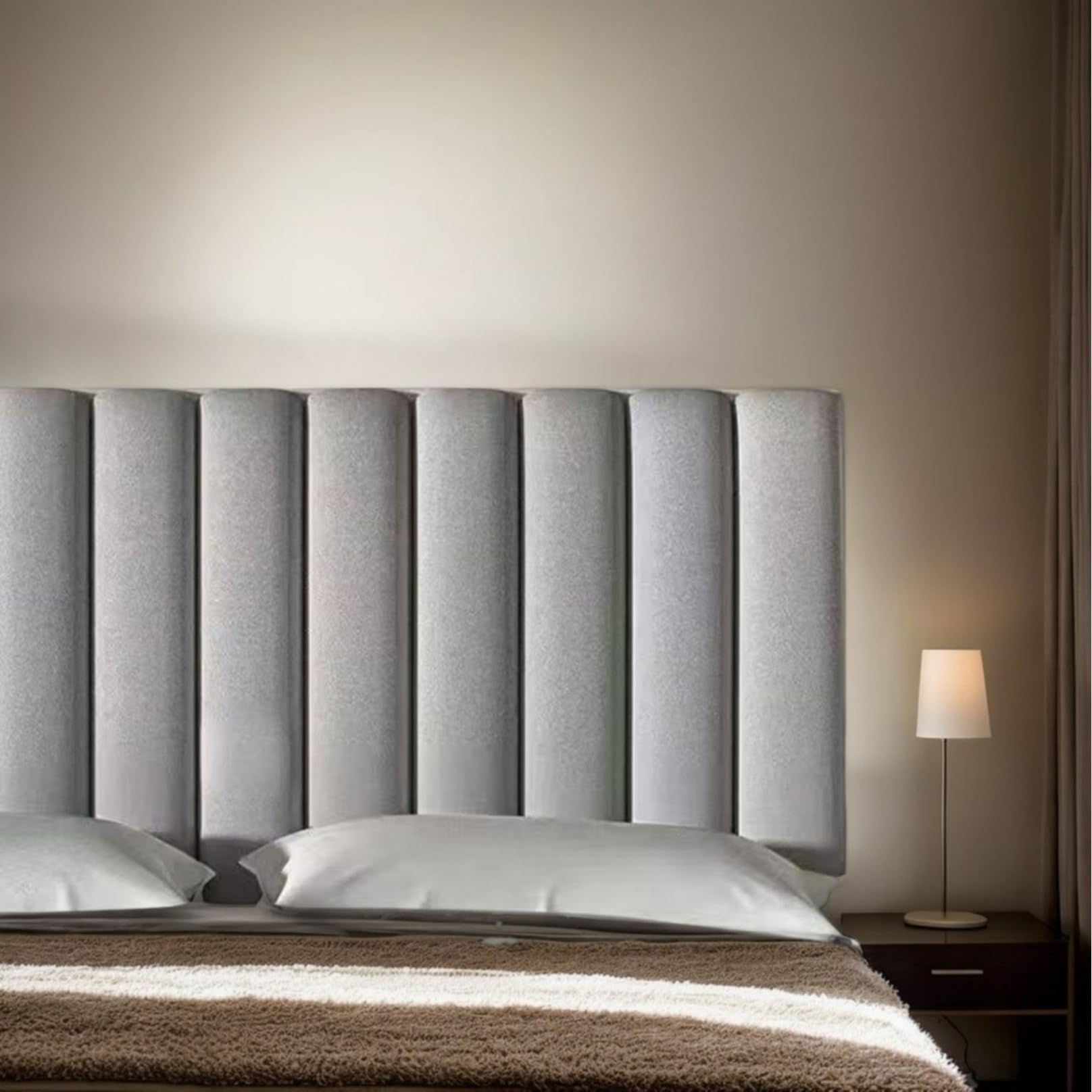 DOSYCOVUR Dustproof Velvet Headboard Cover Thickened Washable Full Cover Cushioned Protector for King Size Double Single Beds Padded Headboard for Wooden Tall Bedsides,C,160cm