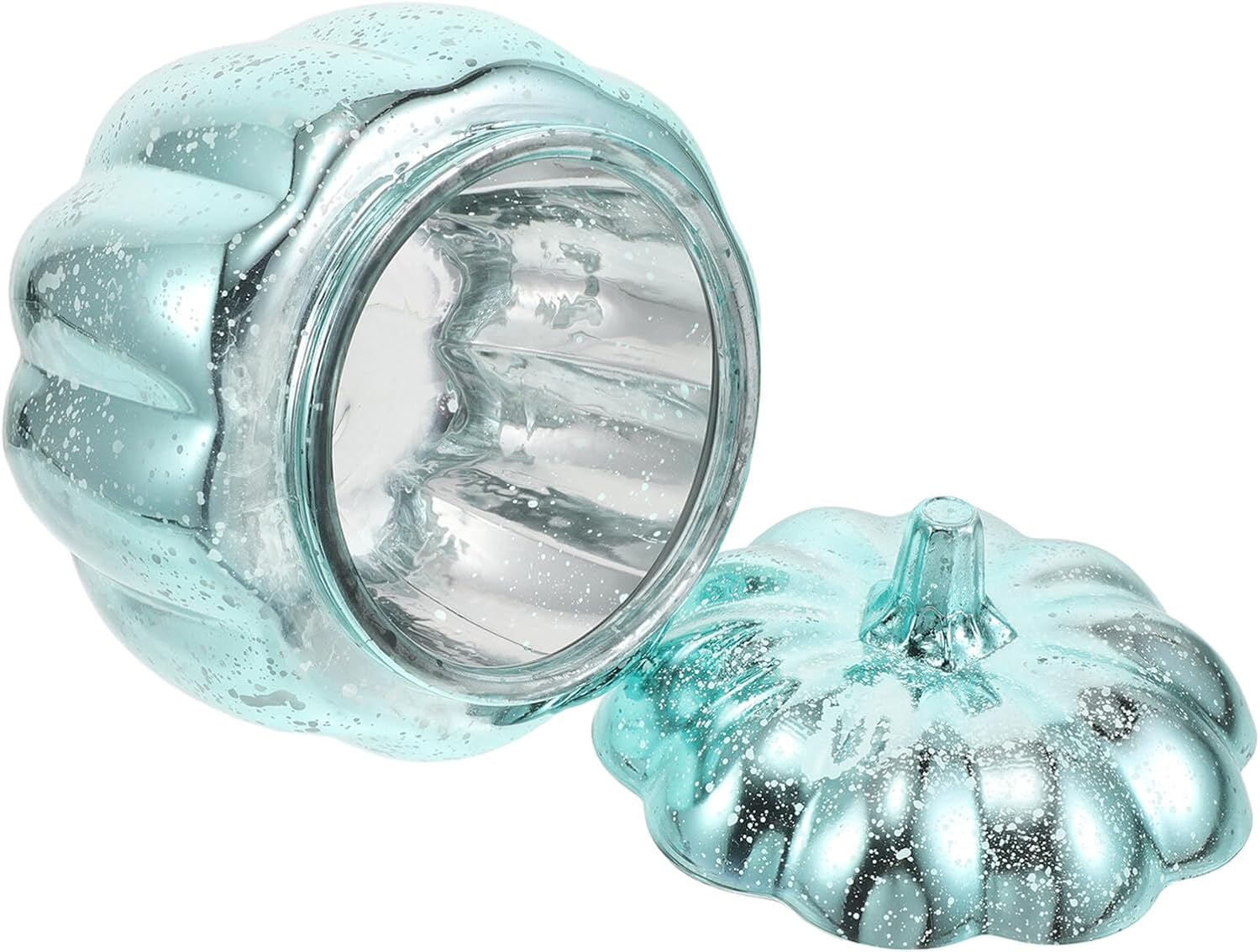 Glass Pumpkin Canister with Lid, Decorative Candy and Snack Storage Jar, Vintage Style Glass Container for Halloween and Fall Kitchen Décor