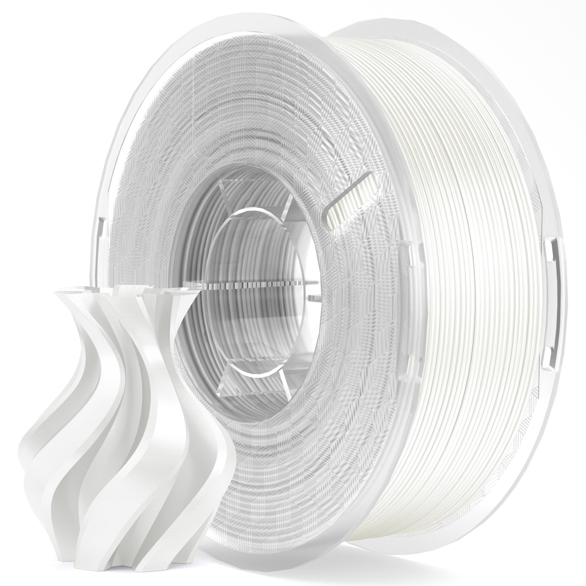 ELEGOO Filamento Seta PLA 1,75 mm Bianco 1 KG, Silk PLA Filamento per Stampante 3D Precisione dimensionale +/- 0,02 mm Filamento di Stampa 3D Adatto alla maggior parte delle Stampanti 3D FDM