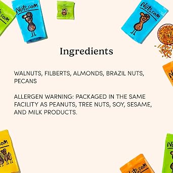 Nuts com Mixed Nuts in Shell 5 Lb Bag, Healthy Snack Sampler, Includes Premium Walnuts, Almonds, Hazelnuts, Pecans & Brazil Nuts Good Source of Protein, Fiber & Omega-3