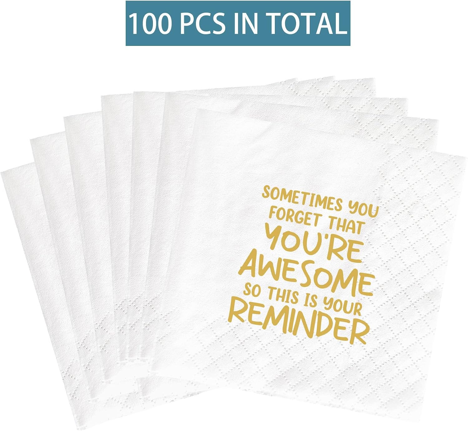 Thank You Gifts Napkins - You Are Awesome, 100 Pcs, 4.5 x 4.5 In