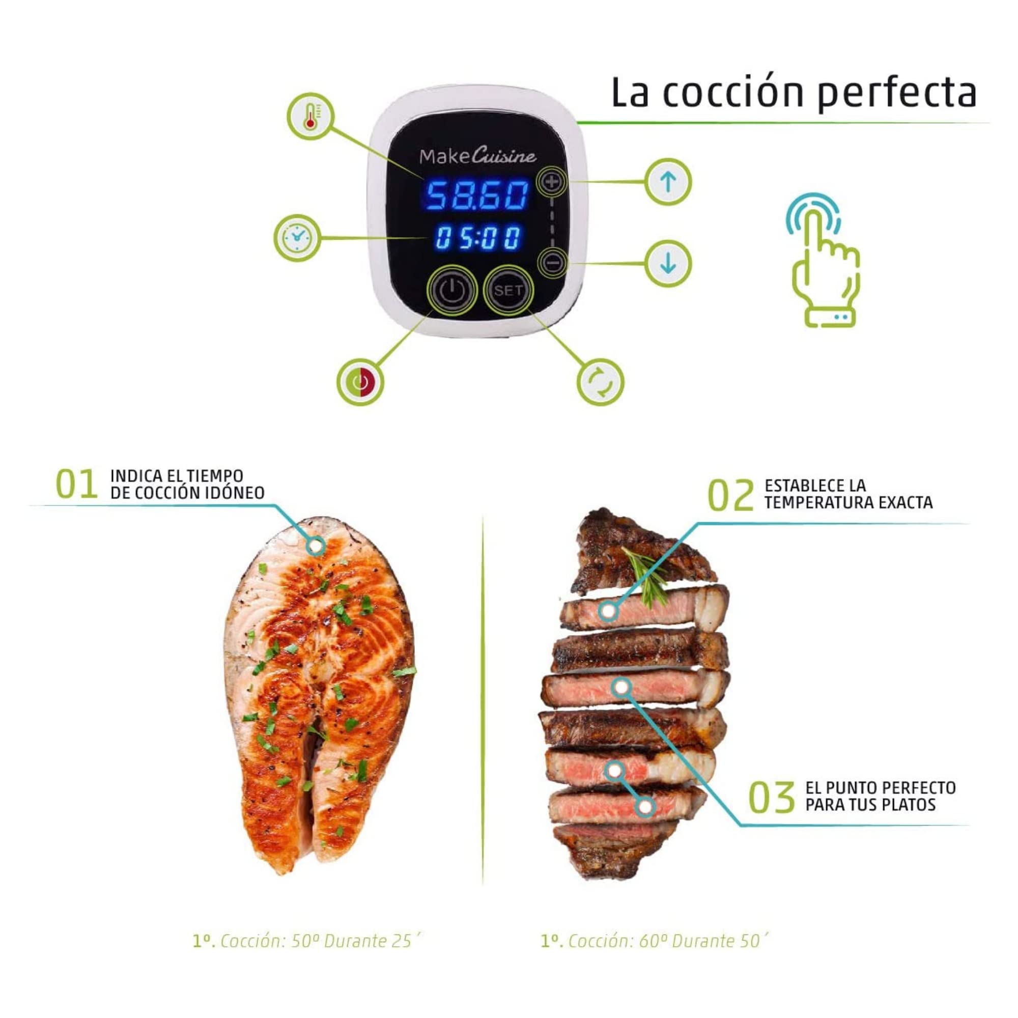 THERMOCOOKER MC-SV2 Sous Vide/Roner para Cocina a Baja Temperatura y al Vacío / 1200 W