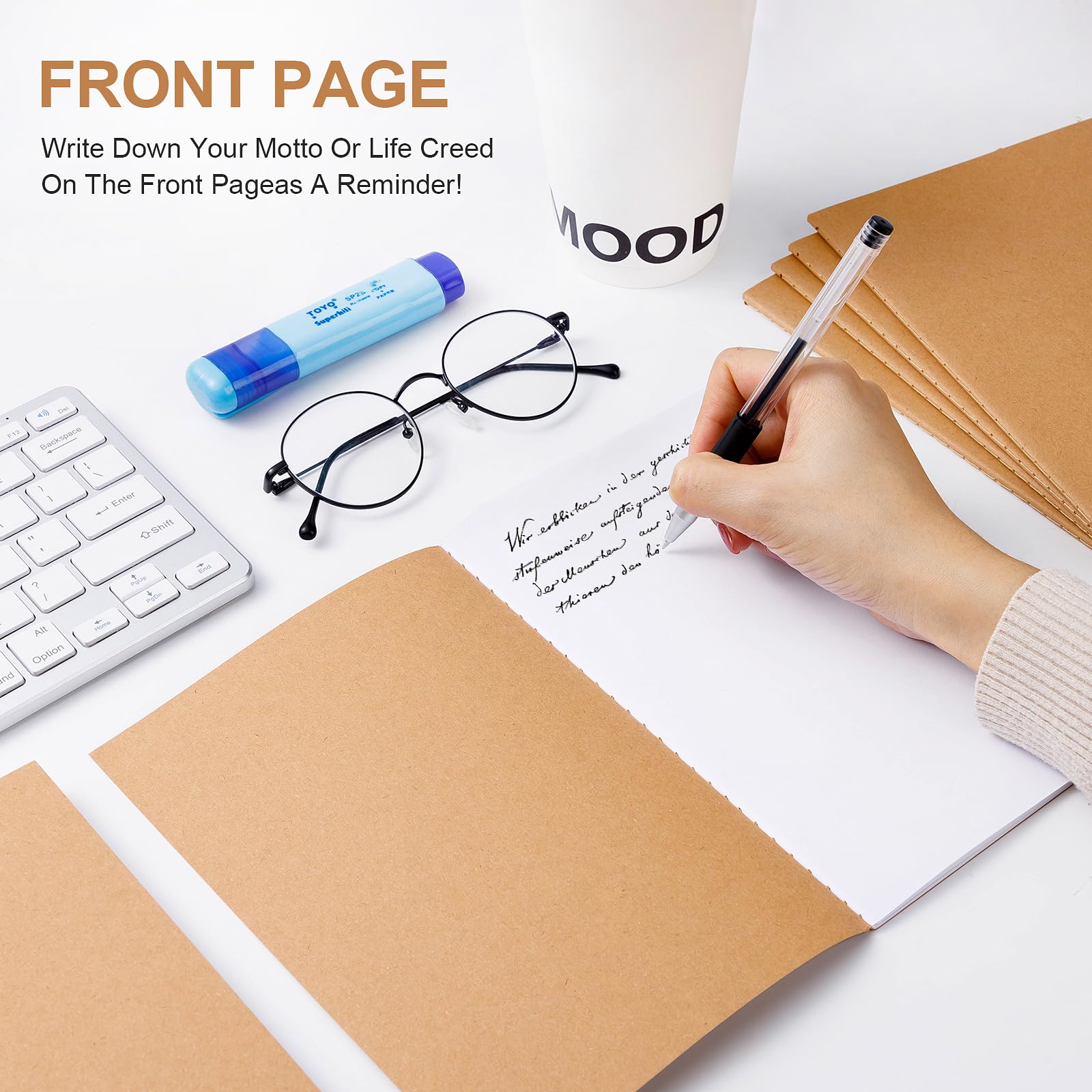 YGPHO 30 Pack A5 Kraft Notebooks, 8.3x5.5 Inch blank notebook for crafting,60 Lined Blank Pages Travel Journal Bulk, Soft Cover Notebooks for Making Plans Writing Memos Office School Supplies