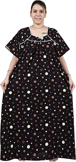 UPPER COLLECTION Plus Size Women Nighty Cotton Maxi Printed Jumbo Gown Size 5XL to 10XL