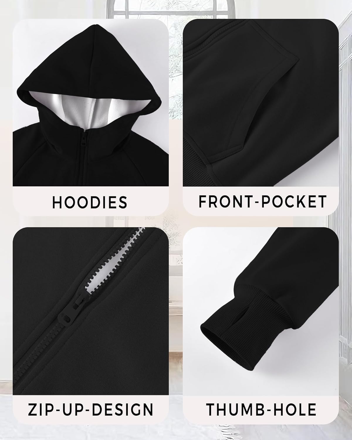 Girls Zip Up Hoodies Teen Fleece Full-Zip Sweatshirts Jacket Casual Hoodie with Pocket 5-14Y - Image 7