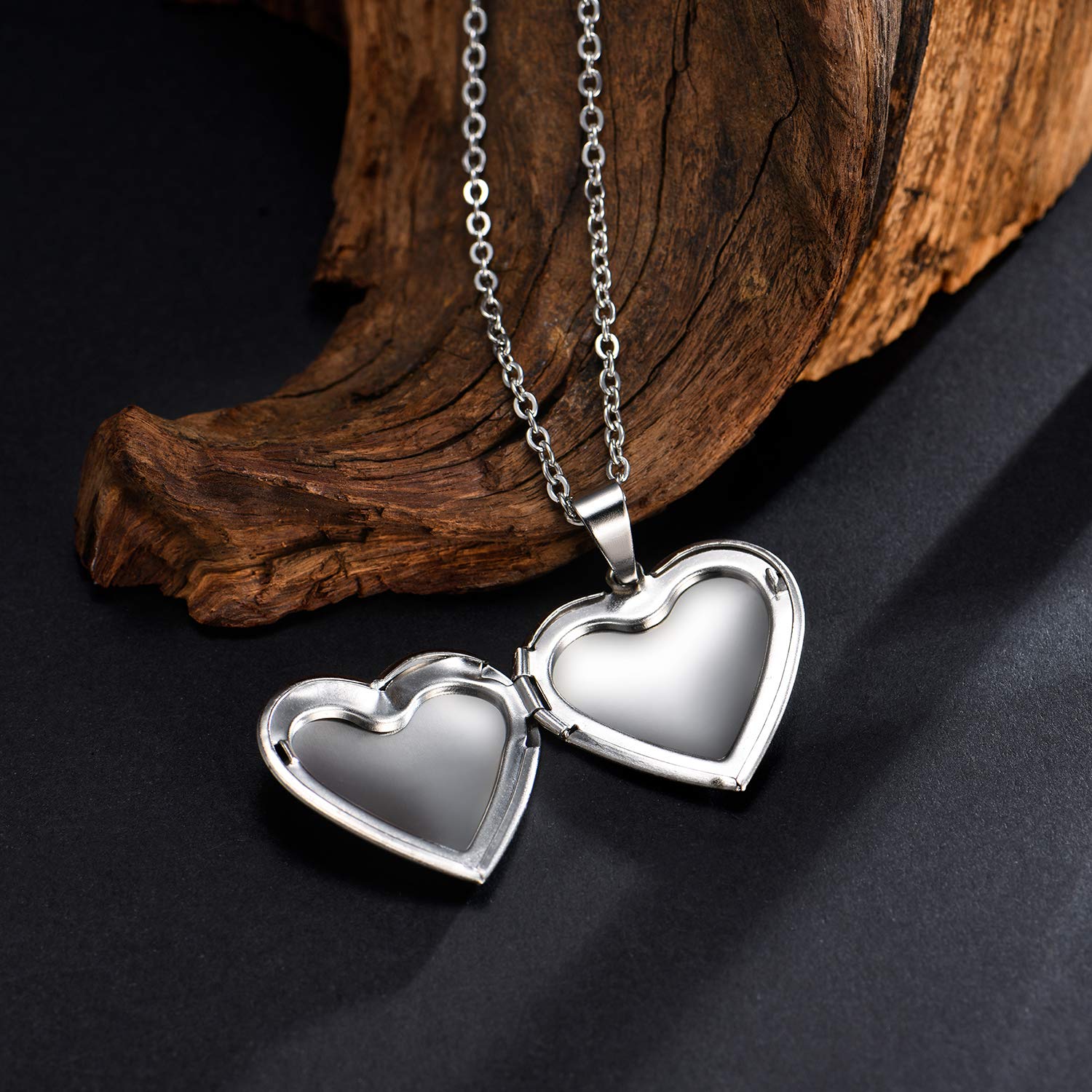 Heart Photo Locket Necklace for Valentine's Day