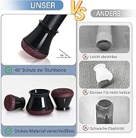 YOZON 20 db Fekete Szilikon Székláb Védő - Nagy Méretű Padlóvédő Sapka Filc Betéttel, 30-40 mm Átmérőjű Kerek Bútorlábakhoz 3