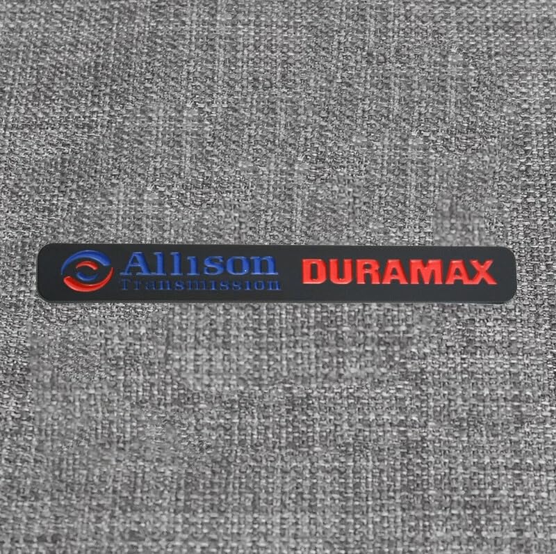 Image of 2Pcs Allison Transmission Emblems Hood 3D Nameplate Badge Letter Compatible with Silverado Dura-max (Black Red)
