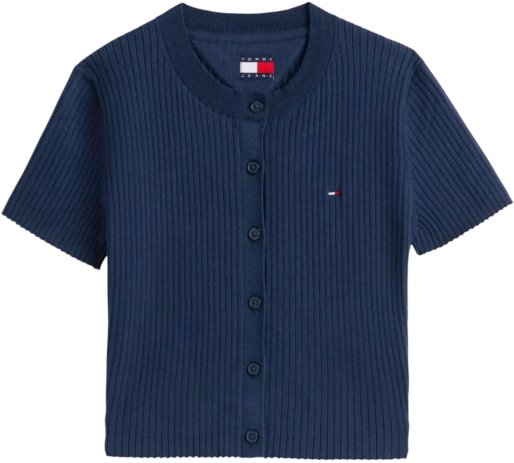 Tommy Jeans Tjw Essential SS Rib Cardigan Dw0dw22315 Maglione Cardigan Donna (Pacco da 1)