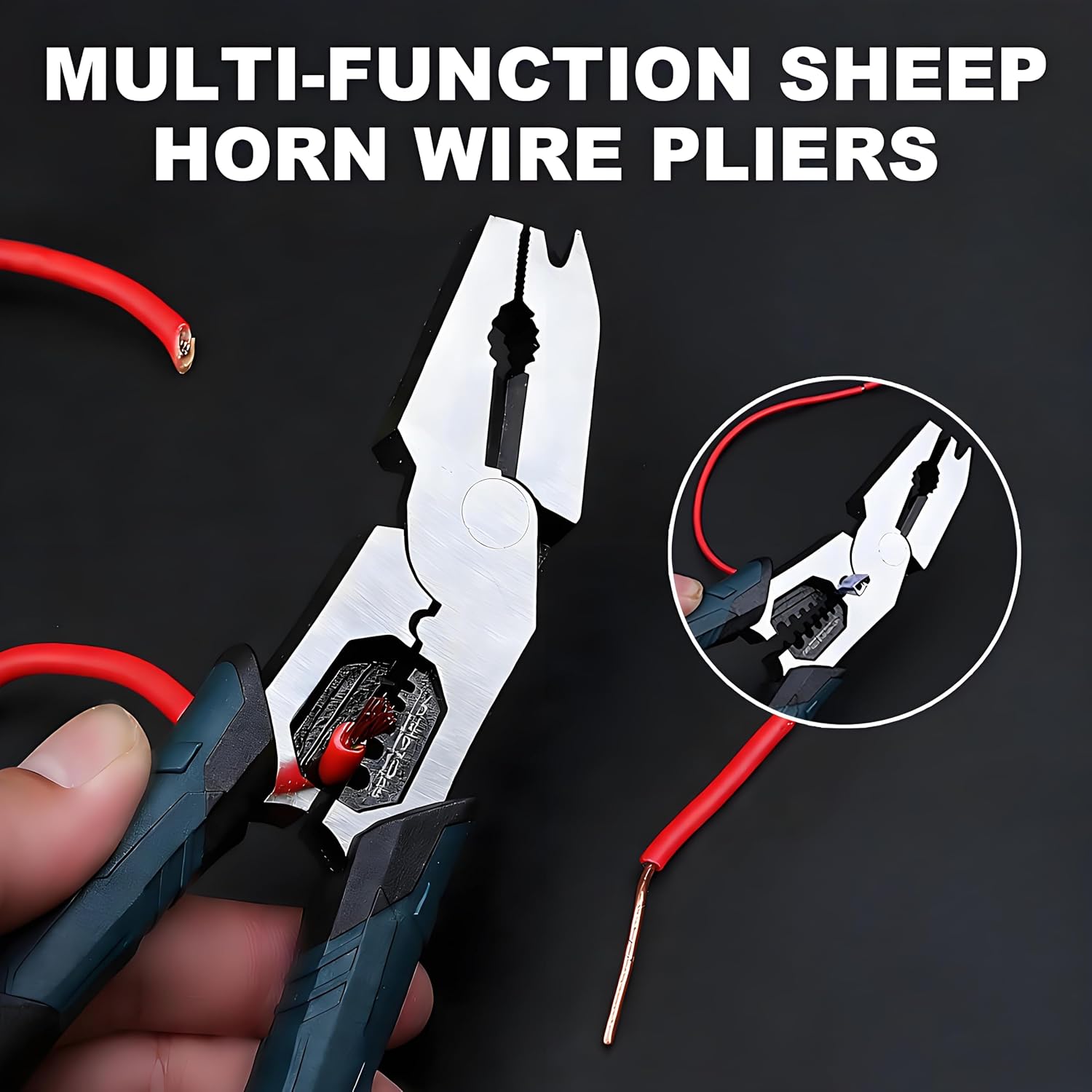 Industrial-Grade Multi-function Cutting Pliers,9-in-1 Multi-functional Pliers,Nail Puller/Wire Cutter/Stripper/Crimper, Cutting Tool for DIY Projects,Electrical Work,Heavy-Duty Industrial Plier (2pcs)