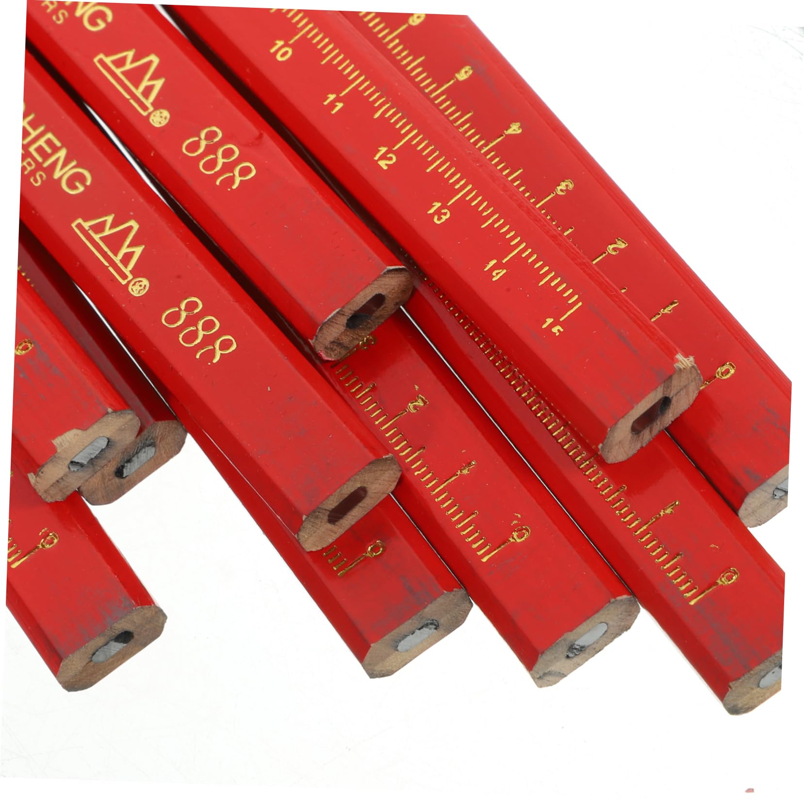 Crayon de Menuiserie Octogonal Hb avec Échelle, Lot de 50 Pièces