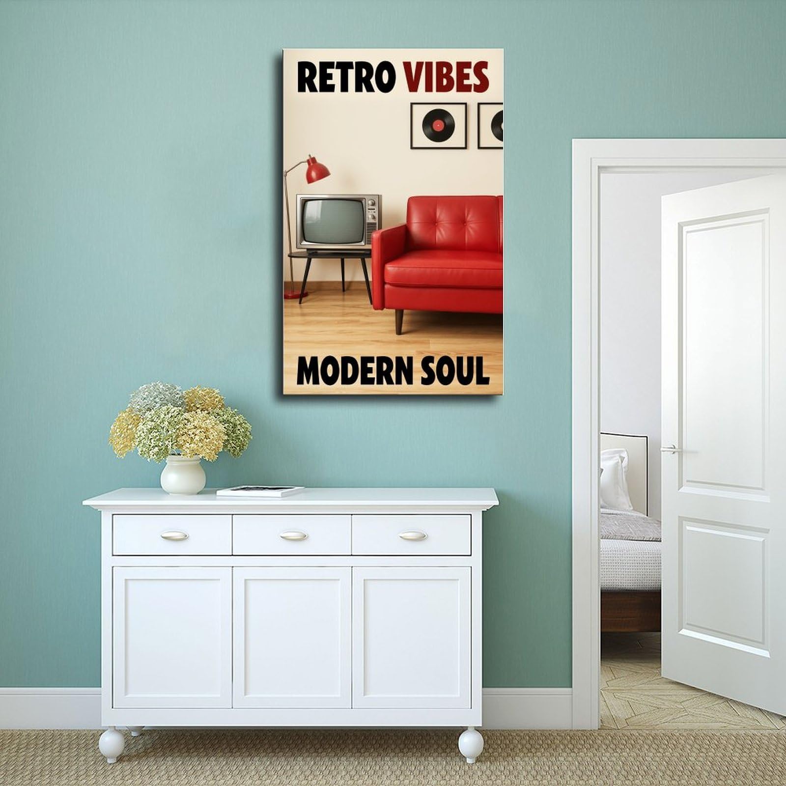 AYINUER Poster su tela con vibrazioni retrò Modern Soul, decorazione artistica da parete per soggiorno, camera da letto, decorazione senza cornice, stile stampa 61 cm L x 91,4 cm W