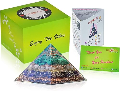 Miniatura 8 de Orgonite Crystal Orgone Pyramid with Rose Quartz, Amethyst, and Malachite – Decorative Gemstone Pyramid for Meditation, Yoga, Gifting, Home or Love