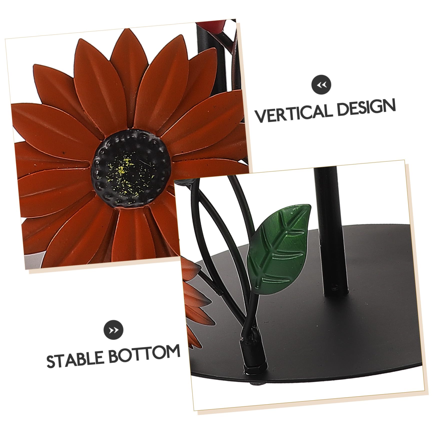 Uonlytech Porta Rotolo da Cucina in Ferro a Girasole, Supporto da Tavolo Stabile, Decorazione Elegante per Cucina e Soggiorno, Facile da Spostare