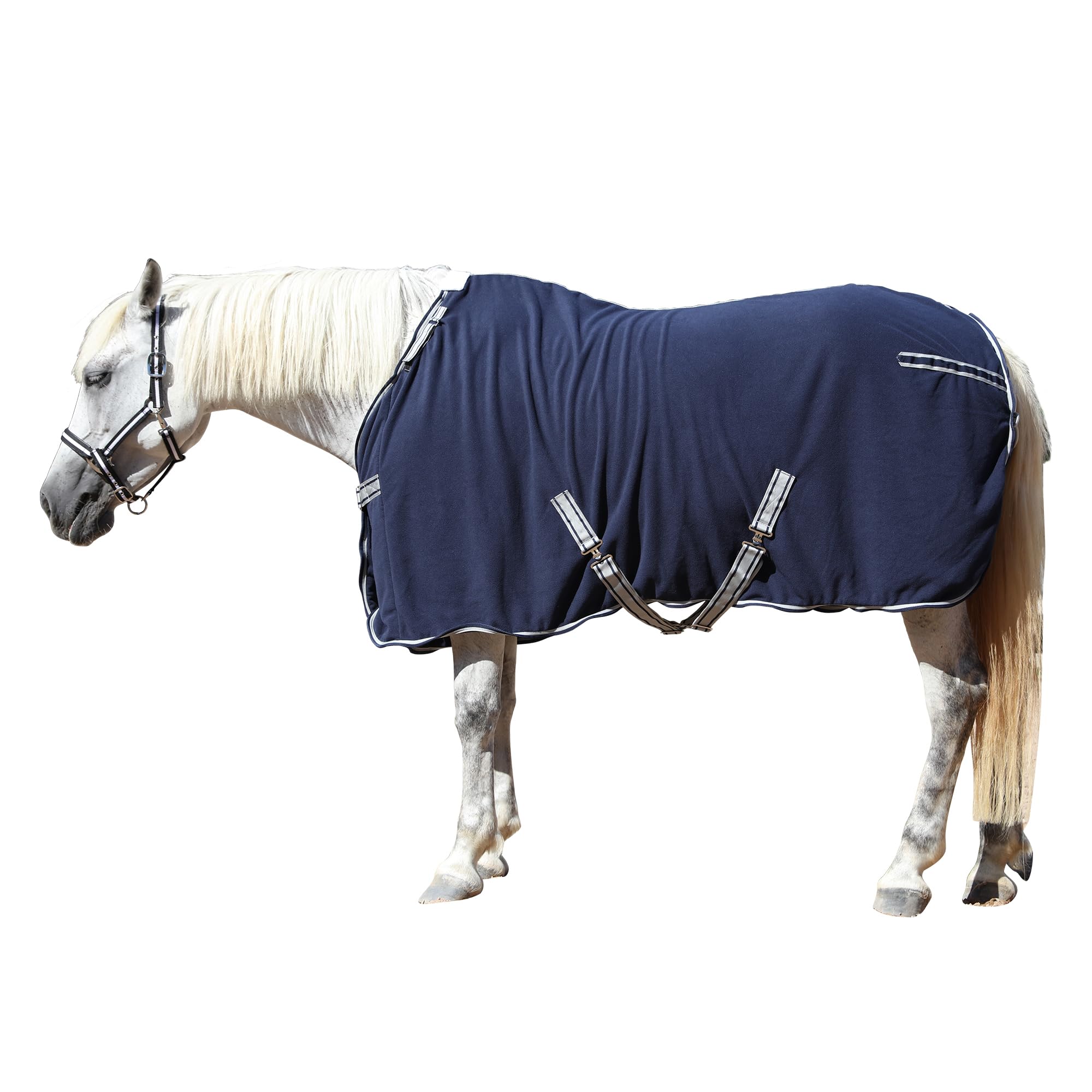 Manta de Secado para Caballo en Forro Polar 300 g/m² – Transpirable, Absorbente y de Secado rápido, Ideal después del Entrenamiento, el baño, en el establo y Durante el Transporte