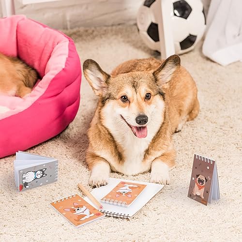 Miniatura 3 de 24 cuadernos pequeños para fiestas de perros, lindos cachorros y mascotas, bloc de notas con bolsillo en espiral, suministros para fiestas de