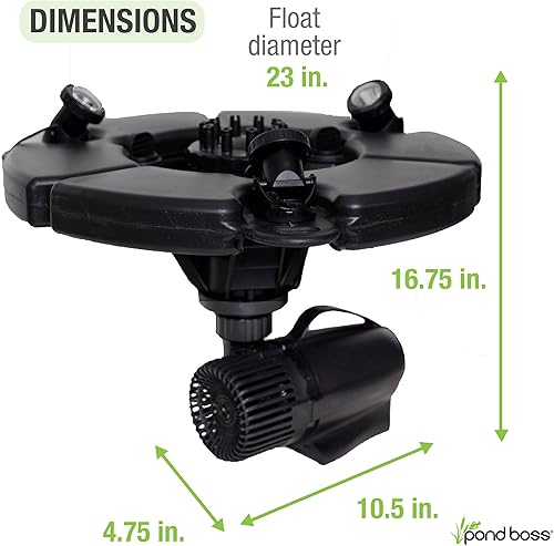 Miniatura 2 de pond boss Fuente flotante PRO con luces, 1/2 hp, bomba 5000 GPH