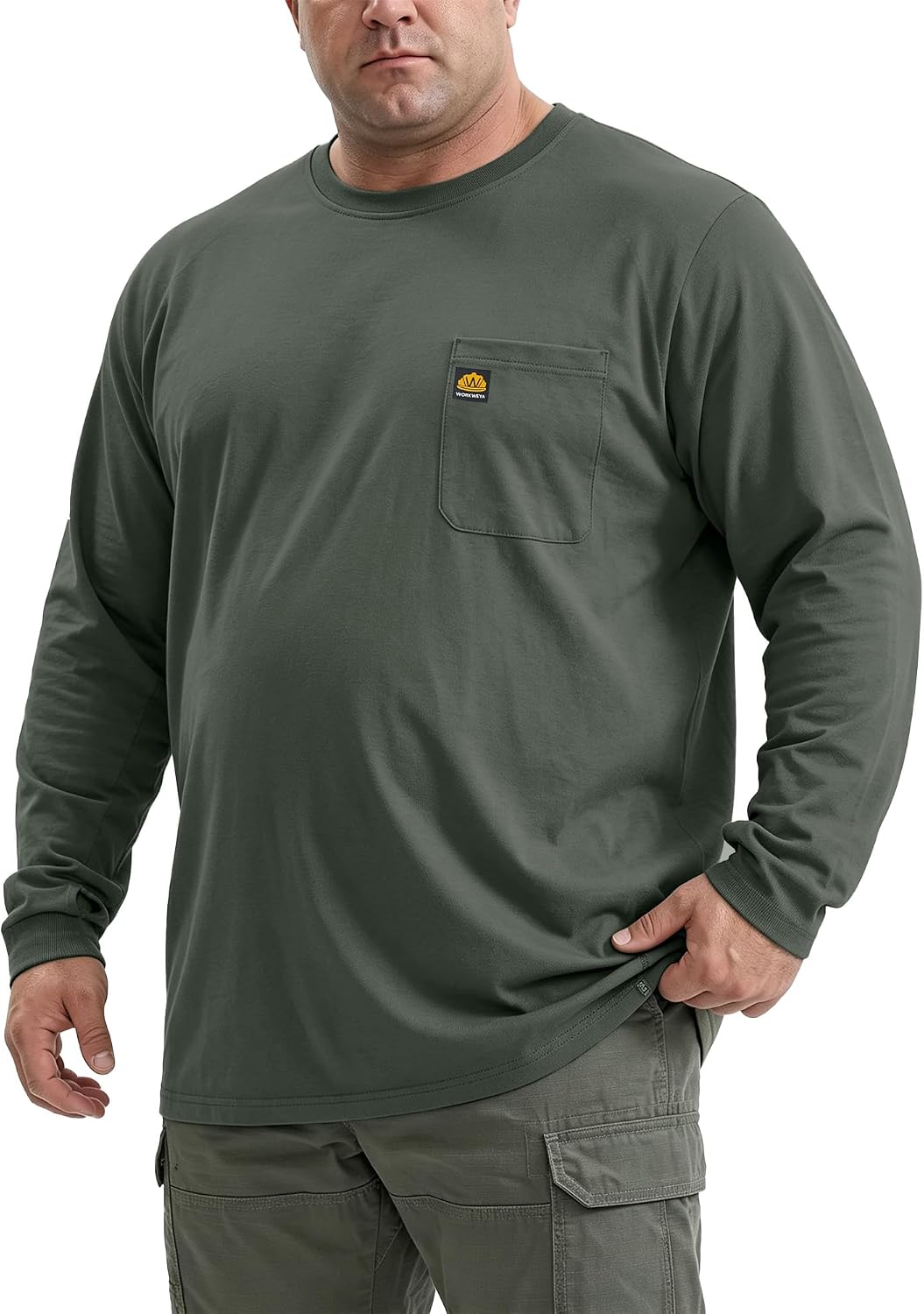 FR Shirts for Men 5.5 oz Flame Resistant Long Sleeve Shirt for Welding CAT2