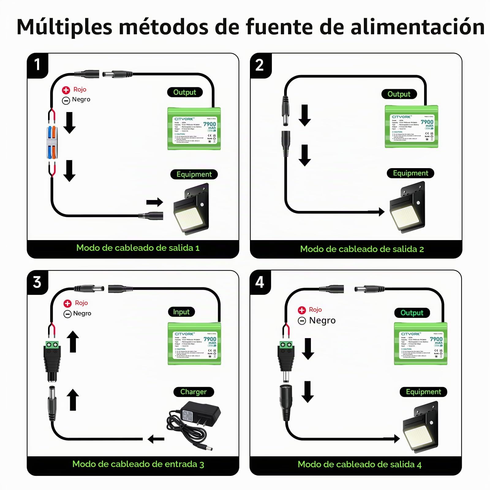 CITYORK Batería de litio recargable de 12,6 V 7900 mAh para faroles solares al aire libre, cámaras CCTV, cámaras digitales, videocámaras, reproductores de CD, dispositivos Bluetooth, radio, altavoz