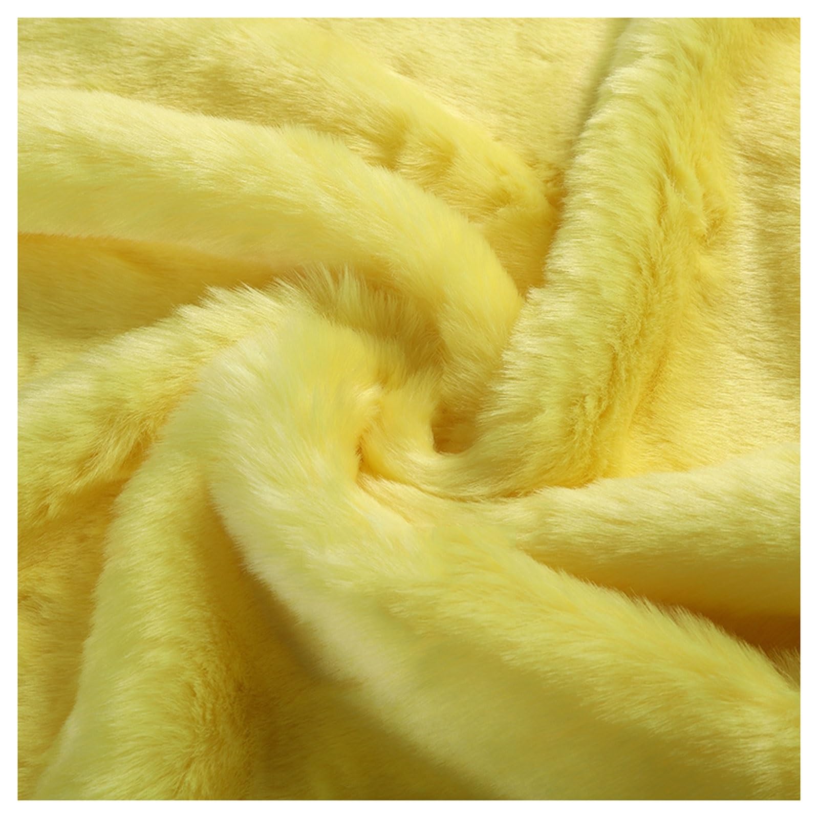 Faux Fur Plush Shaggy Faux Fur Fabric 2.8cm Long Pile Fur Fake Fur Materials, Soft and Fluffy Craft Fabric, for DIY Arts, Crafts, Apparel, Costume, Rug, Accessories, 50x20cm/50x180cm (Color : Yellow
