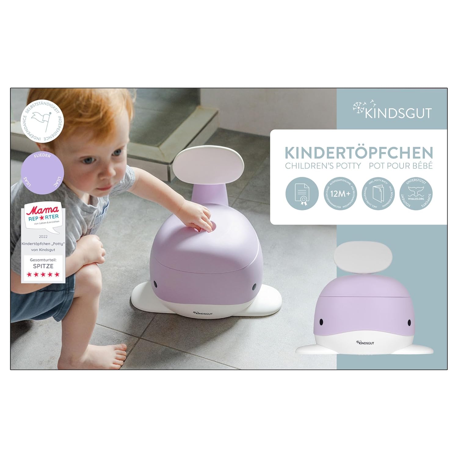 Potty Training Toilet in Whale Design, Designed in Germany, Potty Training in a Beautiful Design, Lilac
