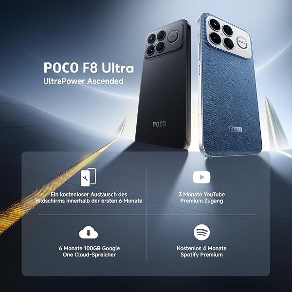 XIAOMI Poco F8 Ultra, Smartphone 16+512 GB, 6.9" 120Hz AMOLED Display, 50MP Light Fusion 950 mit OIS, Sound by Bose, 6500mAh, Schwarz, 2 Jahre Garantie - 3