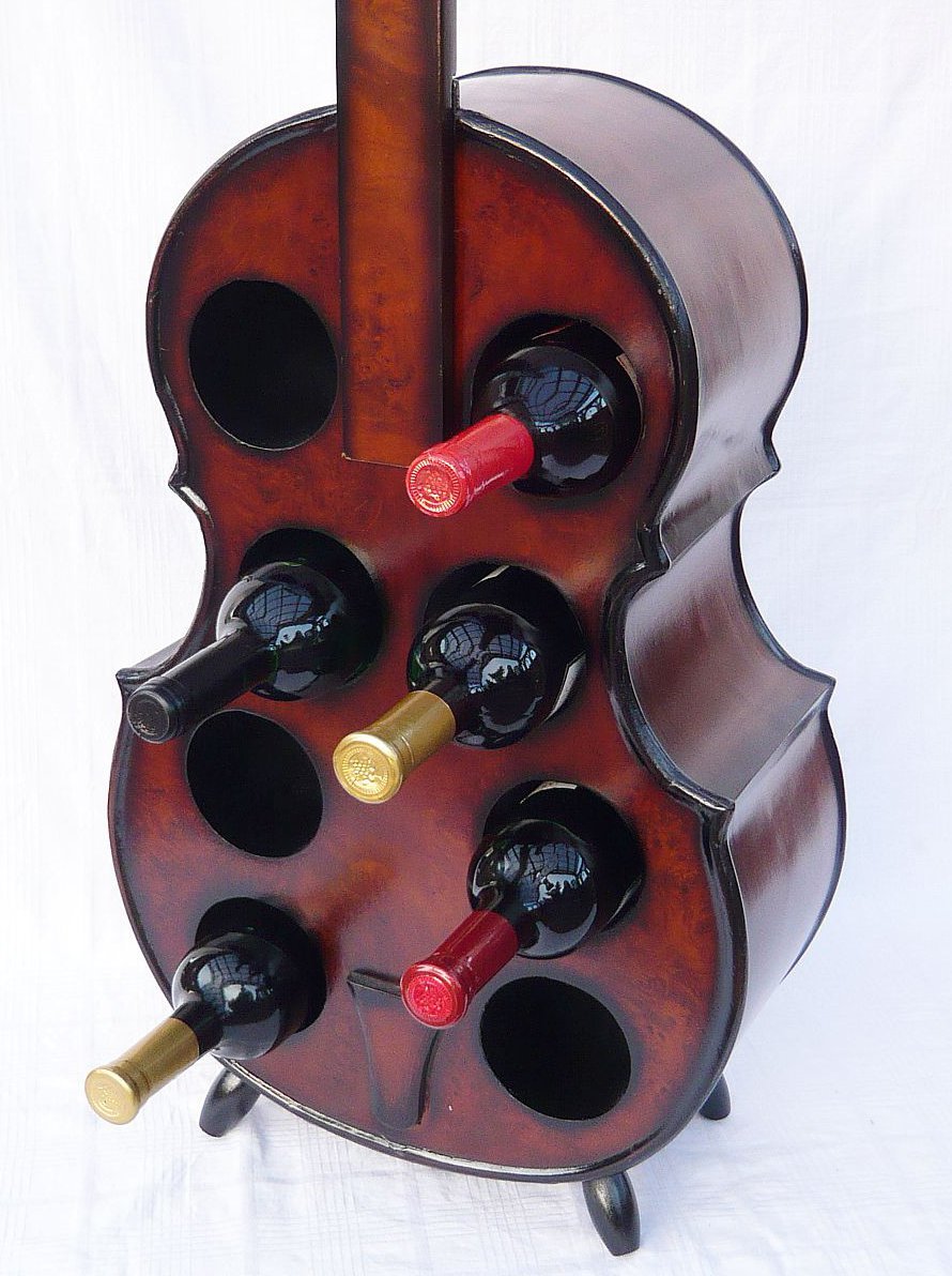 DanDiBo stojak na wino CELLO uchwyt na butelki półka na butelki stojak na butelki wykonany z drewna