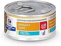 Vista 14 de Hill's Prescription Diet C/D Multicare Stress Urinary Care Alimento húmedo para gatos, estofado de pollo y verduras, latas de 2.9 onzas, paquete