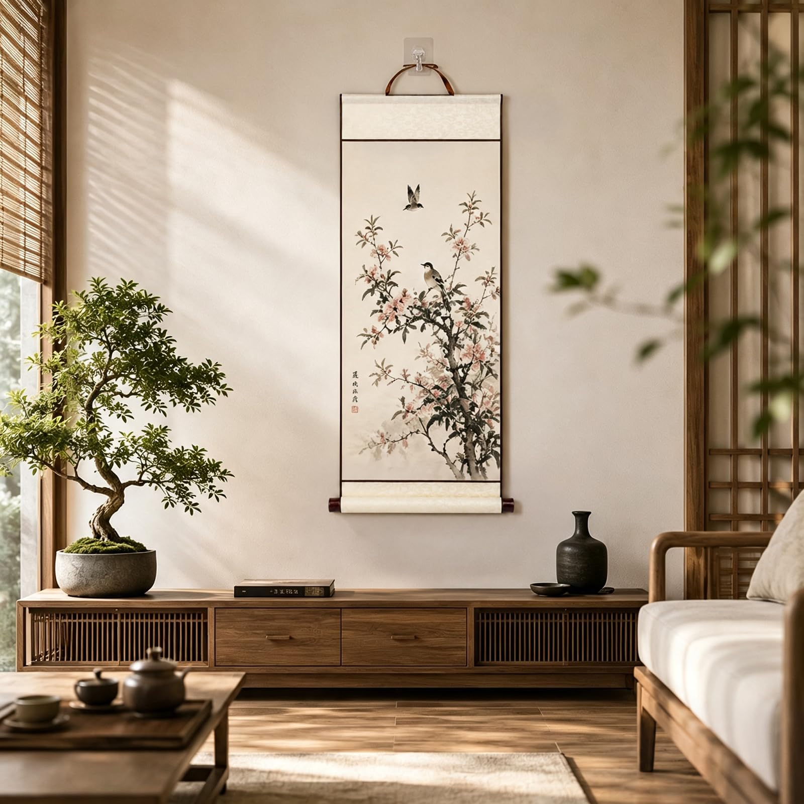 Dunjug 6 fogli vuoti da appendere, 80 cm × 30 cm, carta Xuan semi-grezza con spruzzi d'oro antico, pergamene tradizionali per calligrafia e pittura artistica