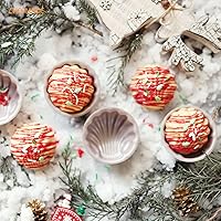 Vista 7 de CHEFMADE Juego de Moldes Mini para Pasteles Madeleine, 4 Piezas de 3 Pulgadas Antiadherentes con Forma de Concha Esférica Madeleine para Hornear