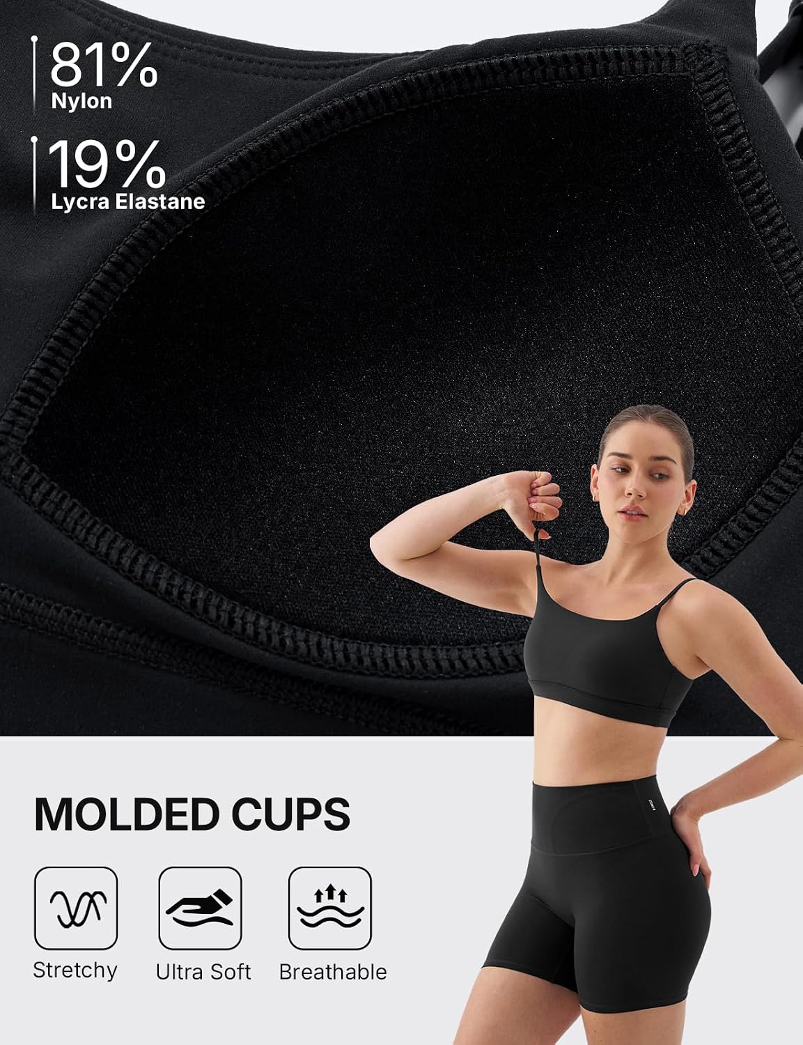 K-Swiss Sports Bras for Women - Molded Cups Adjustable Light Impact Yoga Tops Workout Gym