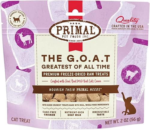 Miniatura 1 de Primal - Golosinas de pollo liofilizado para gatos, hechas con leche de cabra, golosinas de cabra para gatos, 2 onzas