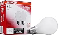 Sylvania 25W A19 Incandescent Bulbs, Dimmable Soft White 2850K, Medium Base, 160 Lumens - 2 Pack for Lamps & Fans