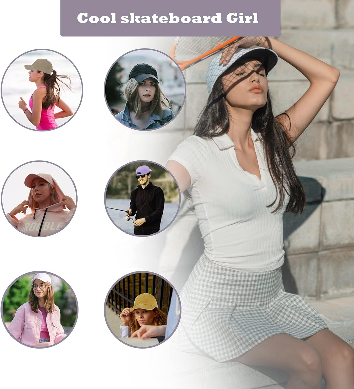 Durio Womens Baseball Caps - Unisex Cute Baseball Hat Adjustable Fashion Sun Hat with Visor Unstructured Cotton Dad Hat - Image 7