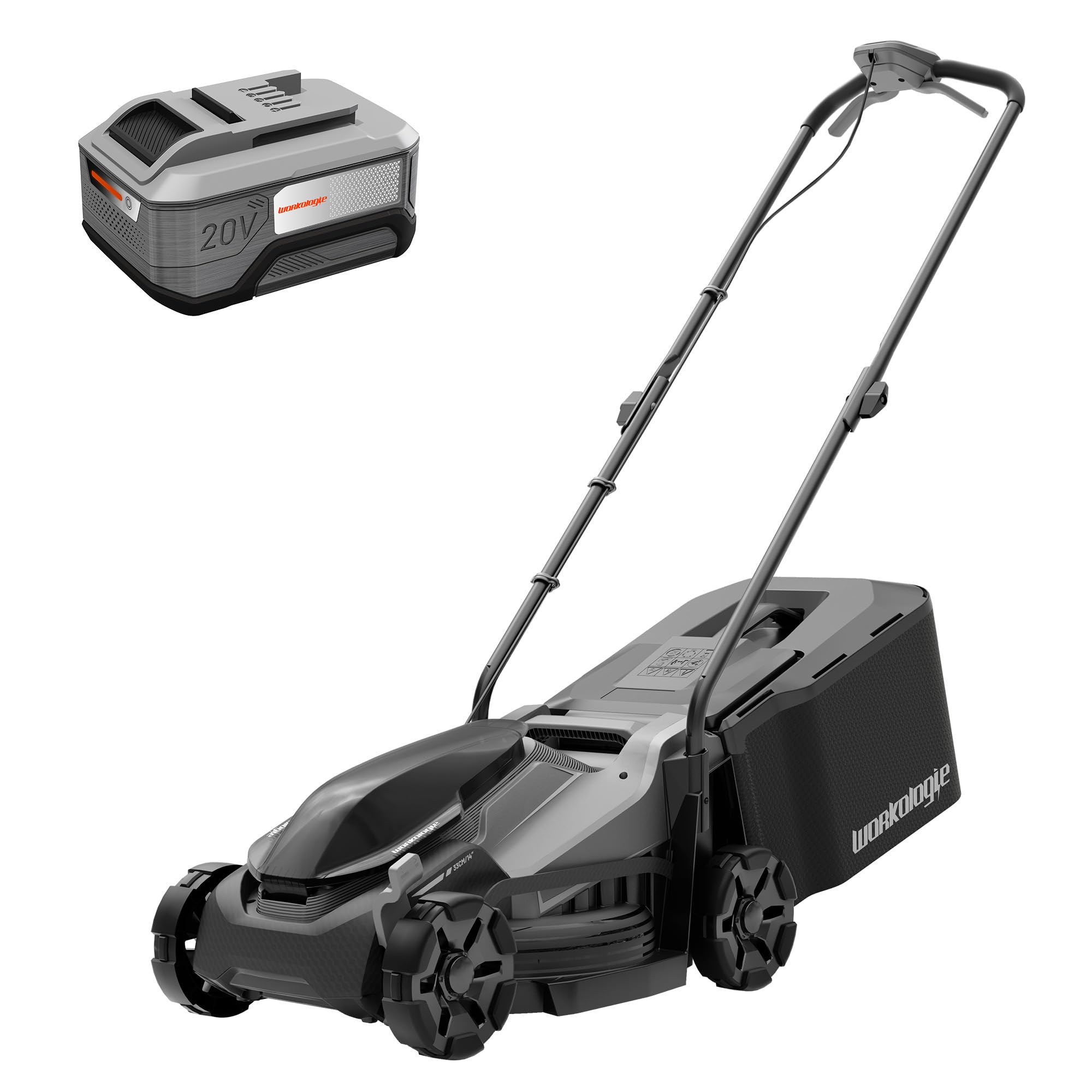 33 cm 20V Max Cordless Brushless Lawn Mower for Small Gardens