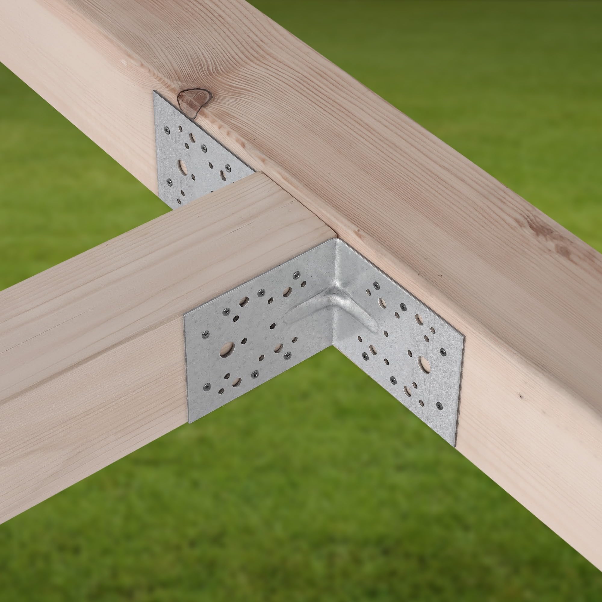 KOTARBAU® 25 Pezzi Staffa Angolare - Acciaio Zincato - 130 x 130 x 100 mm - Argento - Staffe Angolari per Legno - Squadretta Angolare 90 Gradi - Resistente alla Corrosione