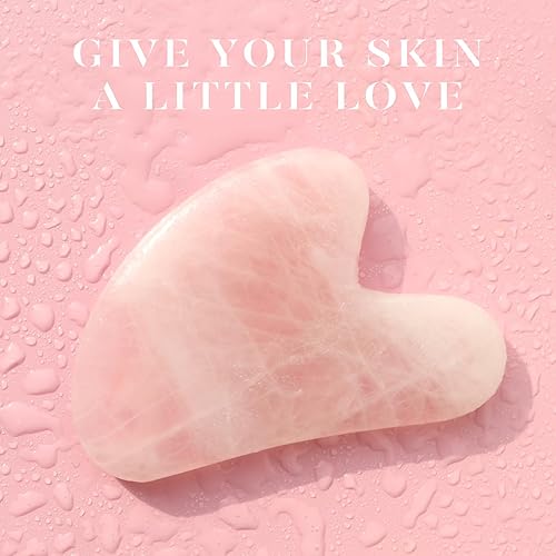 Miniatura 6 de BAIMEI Gua Sha Herramientas faciales Herramienta de masaje de cuarzo rosa para aliviar la fatiga y tensar la piel, palos de masaje manual para